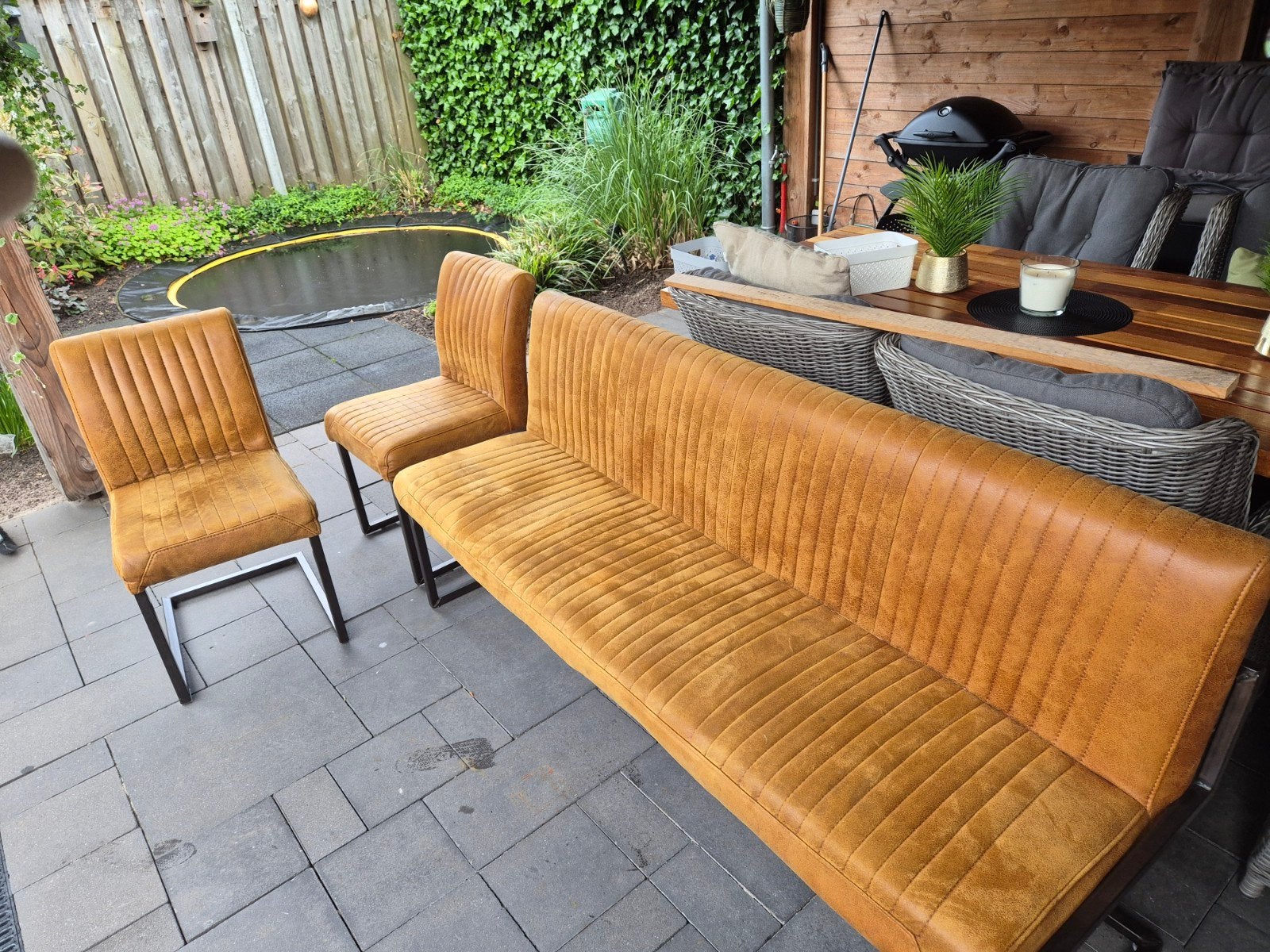 Eetkamerbank en 2 stoelen, Ophalen of Verzenden, Gebruikt