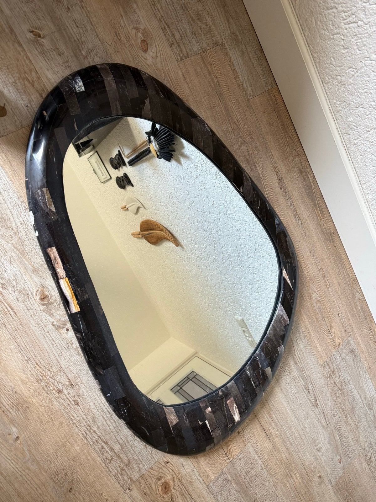 Ovale spiegel met mozaïek rand, Ophalen, Ovaal, 50 tot 100 cm, 100 tot 150 cm