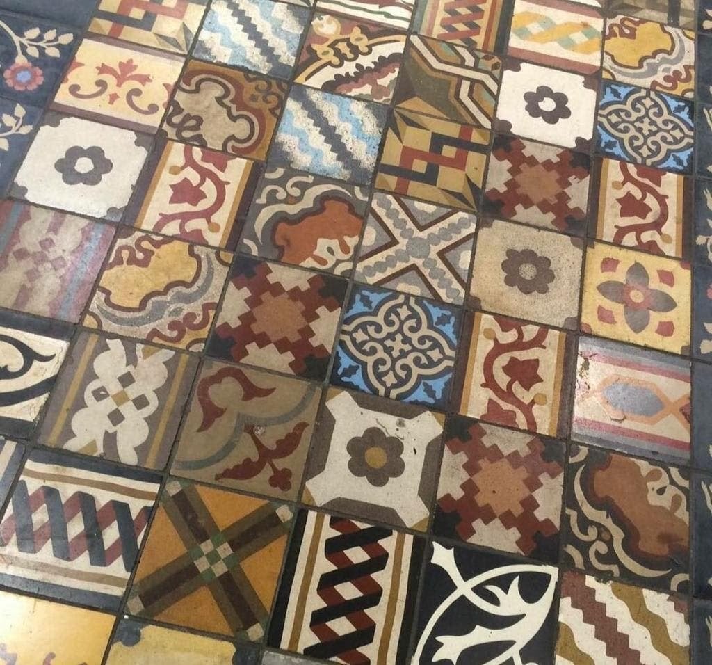 ANTIEKE CEMENTTEGELS UNIEKE MOTIEFMIX 20X20CM, Ophalen of Verzenden, Zo goed als nieuw, 75 m² of meer, Overige typen