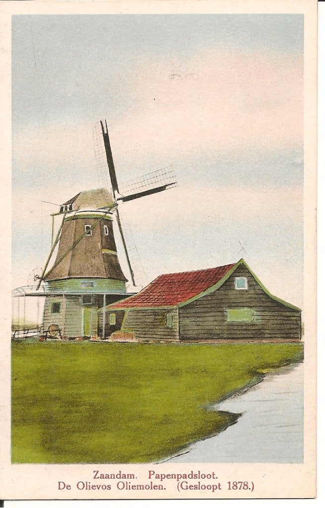 Oude Ansichtkaart Zaandam, Oliemolen (Gesloopt 1878), Ophalen of Verzenden, 1920 tot 1940, Ongelopen, Noord-Holland