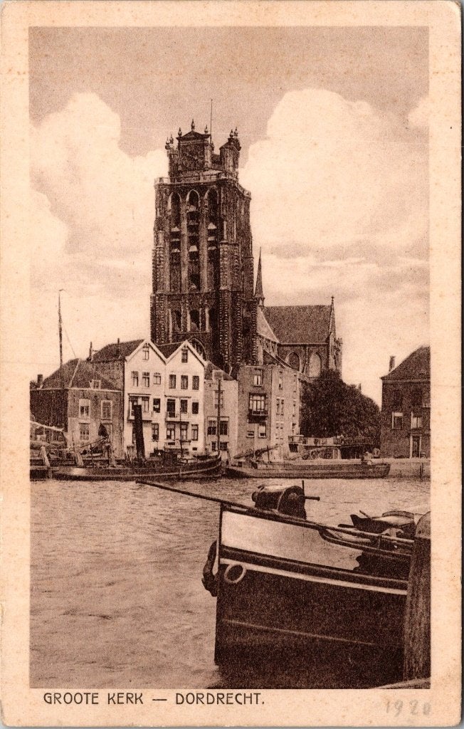 Dordrecht - 8 antieke ansichtkaarten Grote Kerk, Verzenden, Voor 1920, Gelopen, Zuid-Holland