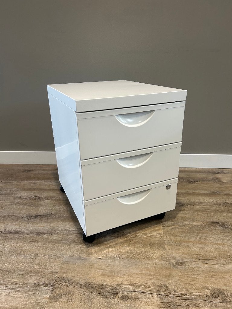 IKEA ERIK ladeblok wit op wielen – 3 laden, Ophalen, Minder dan 50 cm, Gebruikt, 3 of 4 laden
