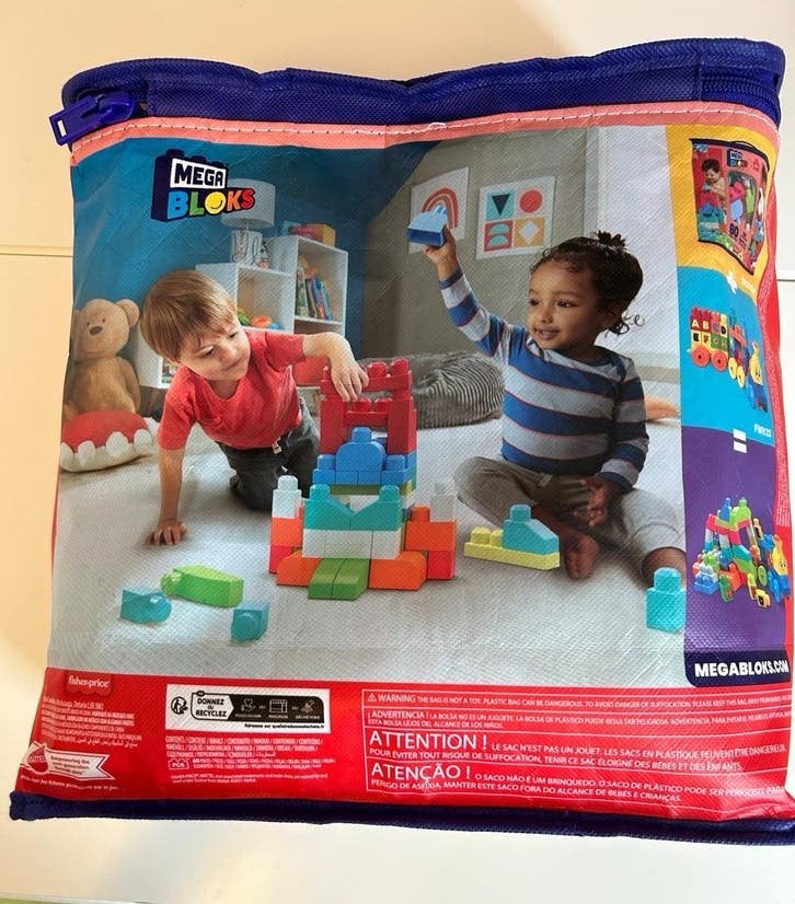 Mega Bloks bouwblokken in handige draagtas, Ophalen of Verzenden, Zo goed als nieuw, Megabloks