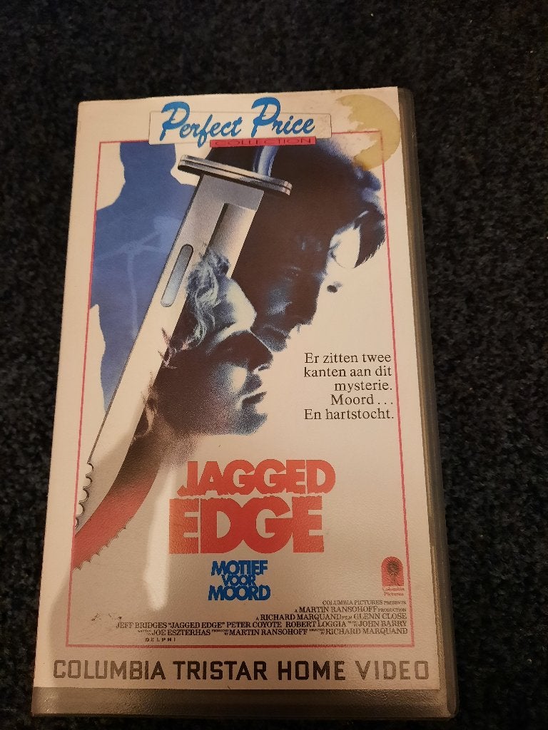 JAGGED EDGE! Thriller Op VIDEO!, Cd's en Dvd's, VHS | Film, Vanaf 16 jaar, Verzenden, Zo goed als nieuw, Thrillers en Misdaad