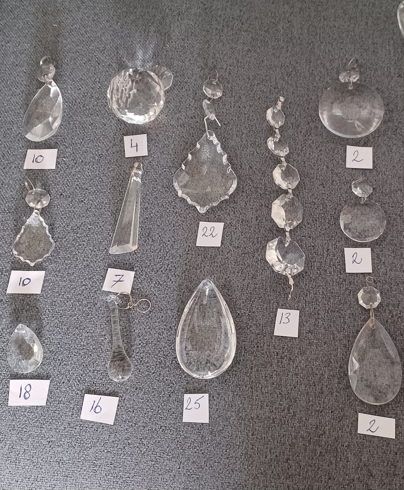 Losse pegels glas voor kroonluchter., Ophalen, Zo goed als nieuw, Glas