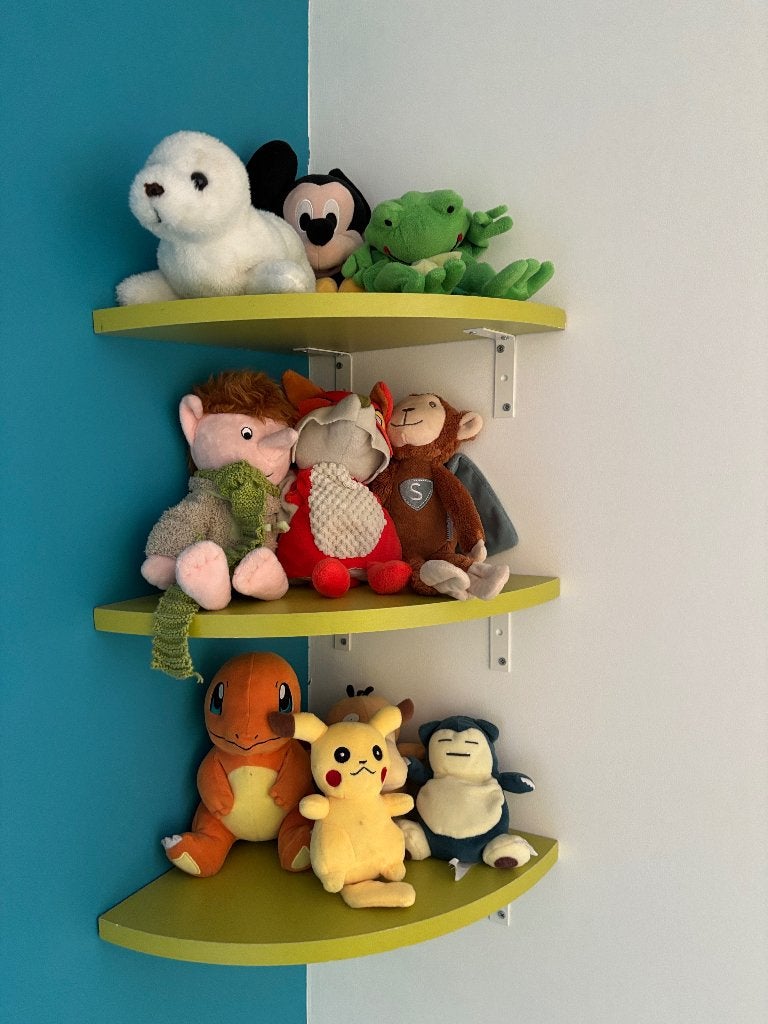 3 Hoekplankjes groen met houders (zonder knuffels), Ophalen, Zo goed als nieuw
