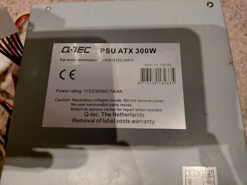 Q-TEC PSU ATX 300W Voeding voor PC, Ophalen of Verzenden, Gebruikt