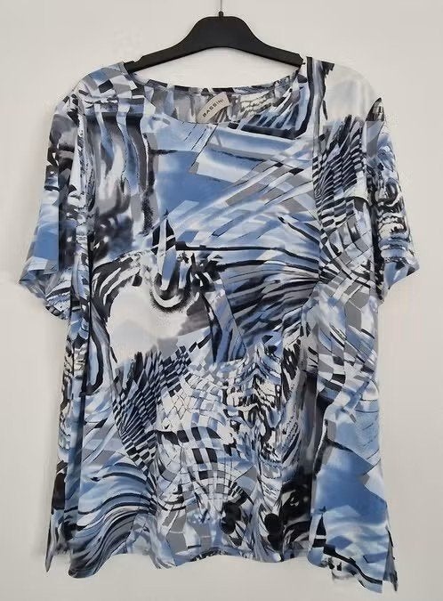 Shirt - maat 44 - Bassini - in goede staat, Blauw, Maat 42/44 (L), Ophalen of Verzenden, Korte mouw