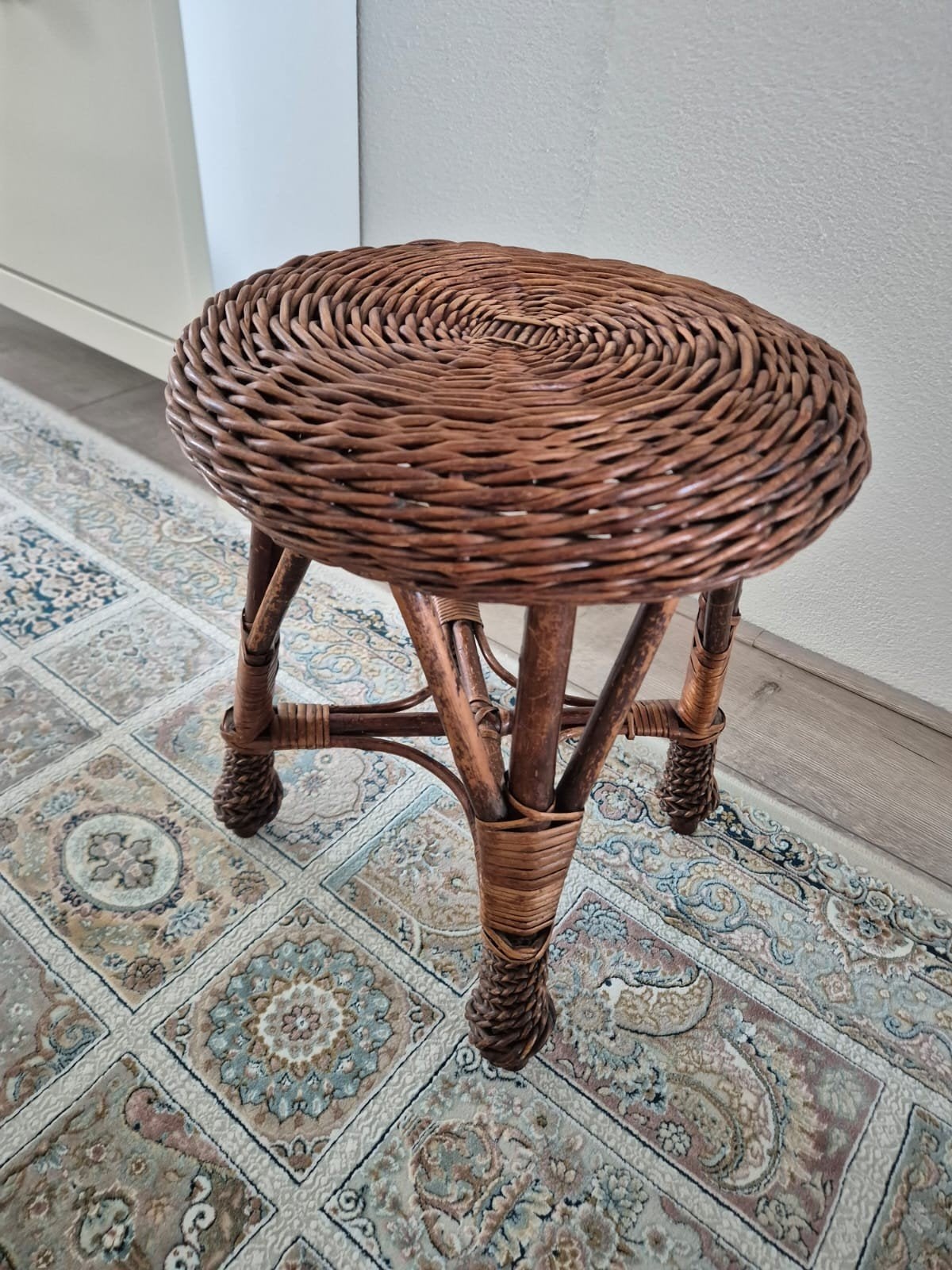 vintage rotan plantenkrukje, Huis en Inrichting, Ophalen of Verzenden, Gebruikt