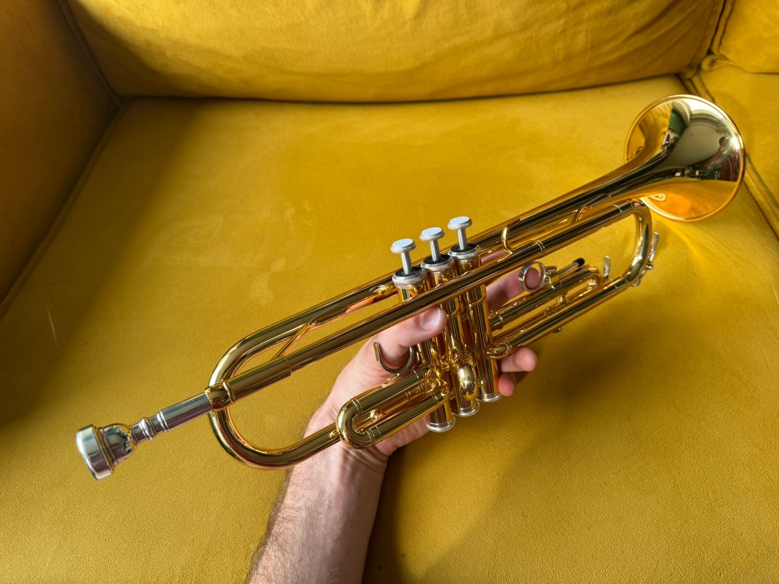 Yamaha trompet (YTR 2330) + Silent Brass System (SB7J), Ophalen, Gebruikt, Overige typen, Met koffer