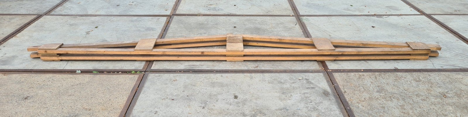 2 dakspanten 480x60cm  houten balken planken groef en mes, Ophalen, Vuren, Minder dan 25 mm, Plank