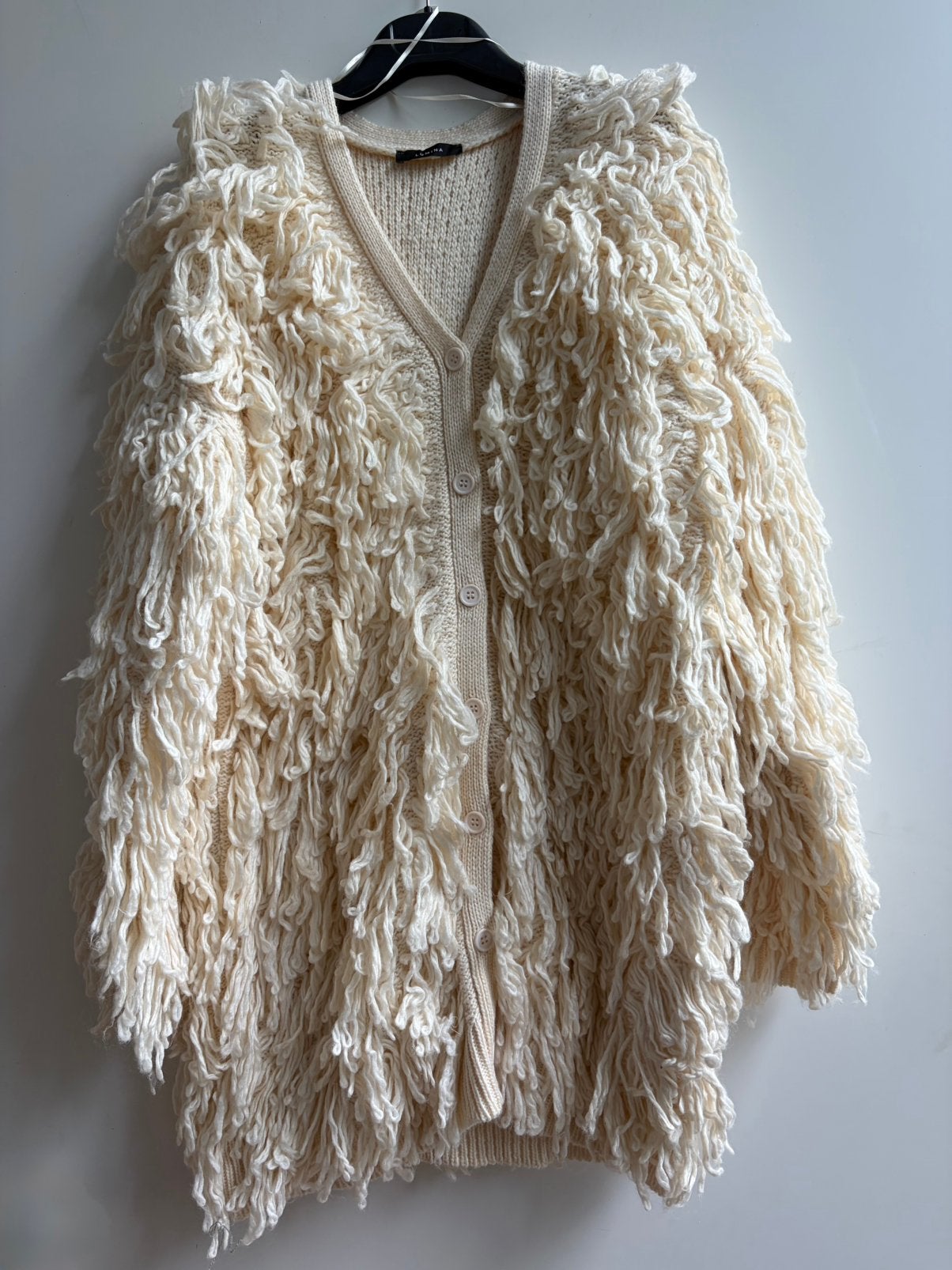 LUMINA franje vest creme-kleurig mt TU