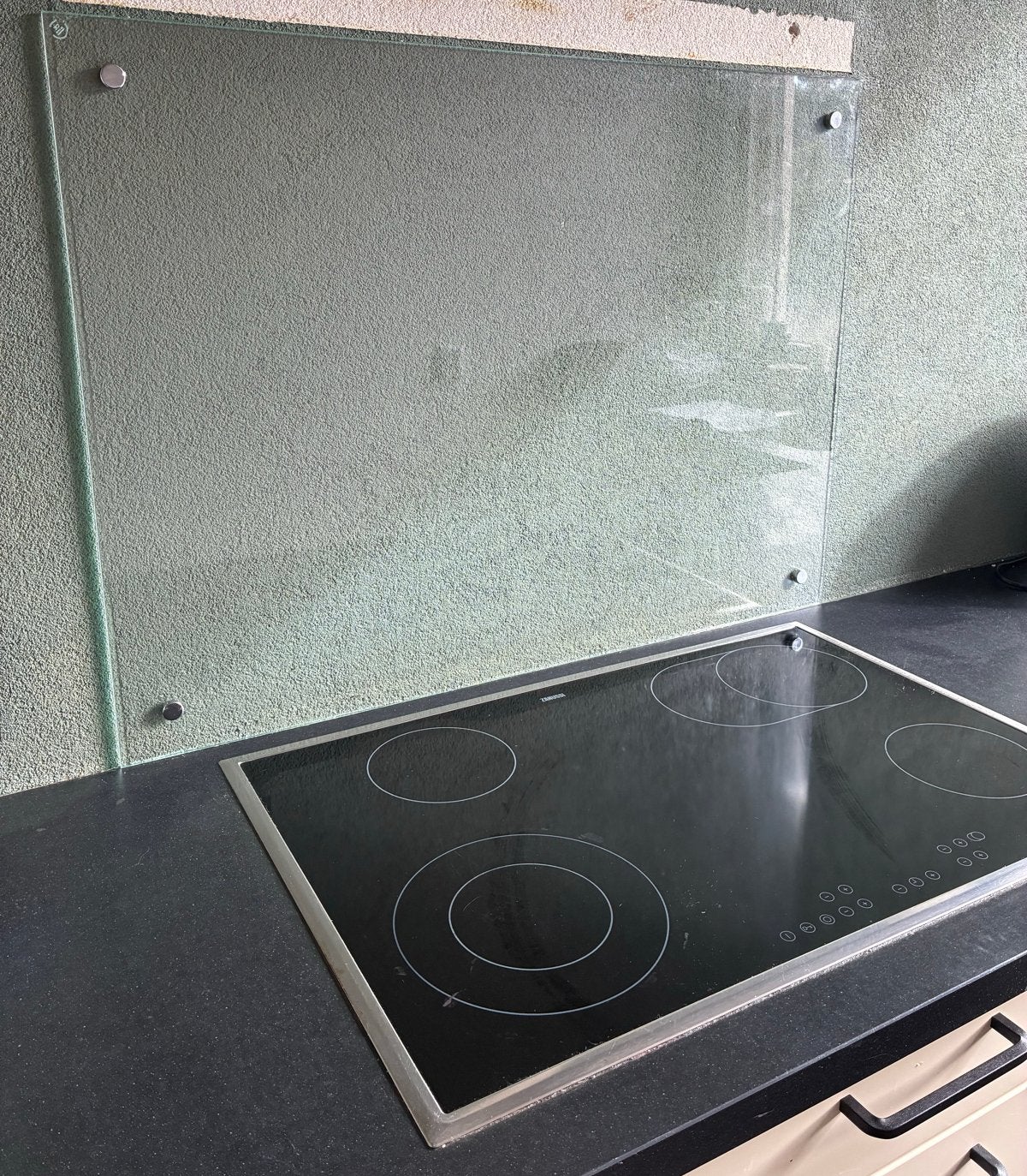 Glazen achterwand keuken spatscherm 93x68cm 6mm dik, Huis en Inrichting, Overige typen, Ophalen, Zo goed als nieuw, Glas