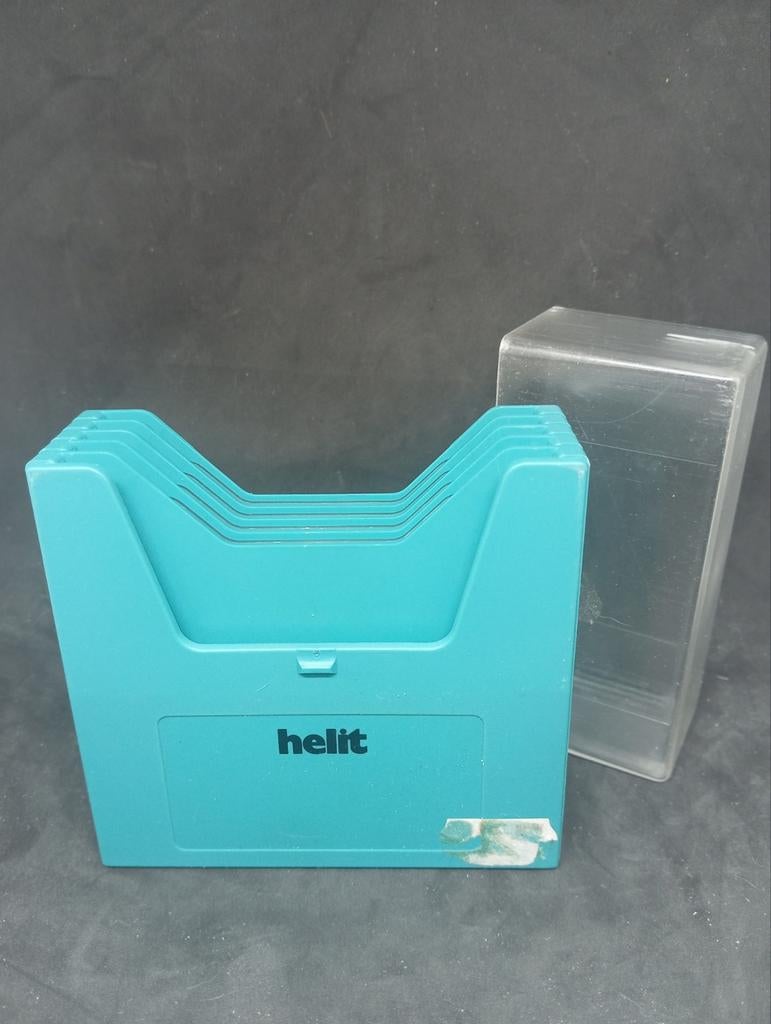 Helit diskettehouder - turquoise, Ophalen of Verzenden, Gebruikt