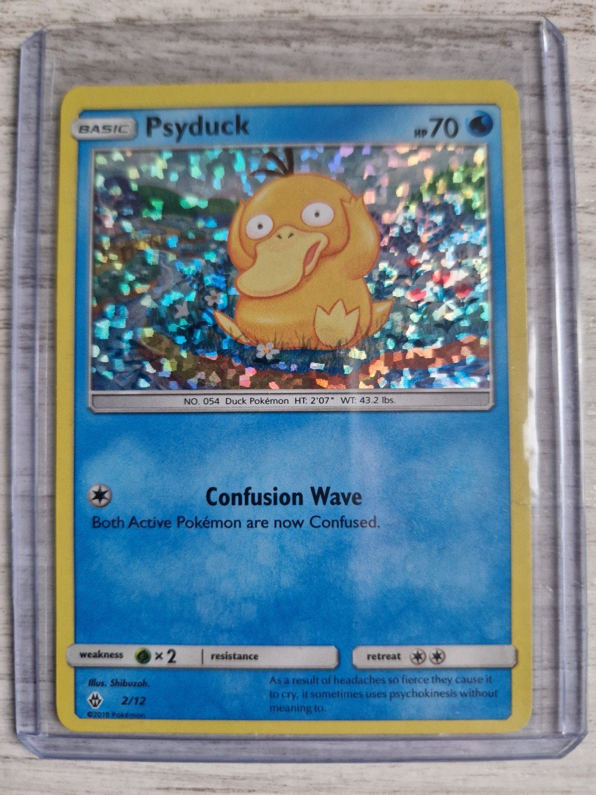 Psyduck Pokémonkaart 2/12 McDonalds promos 2018, Ophalen of Verzenden, Zo goed als nieuw, Losse kaart, Foil