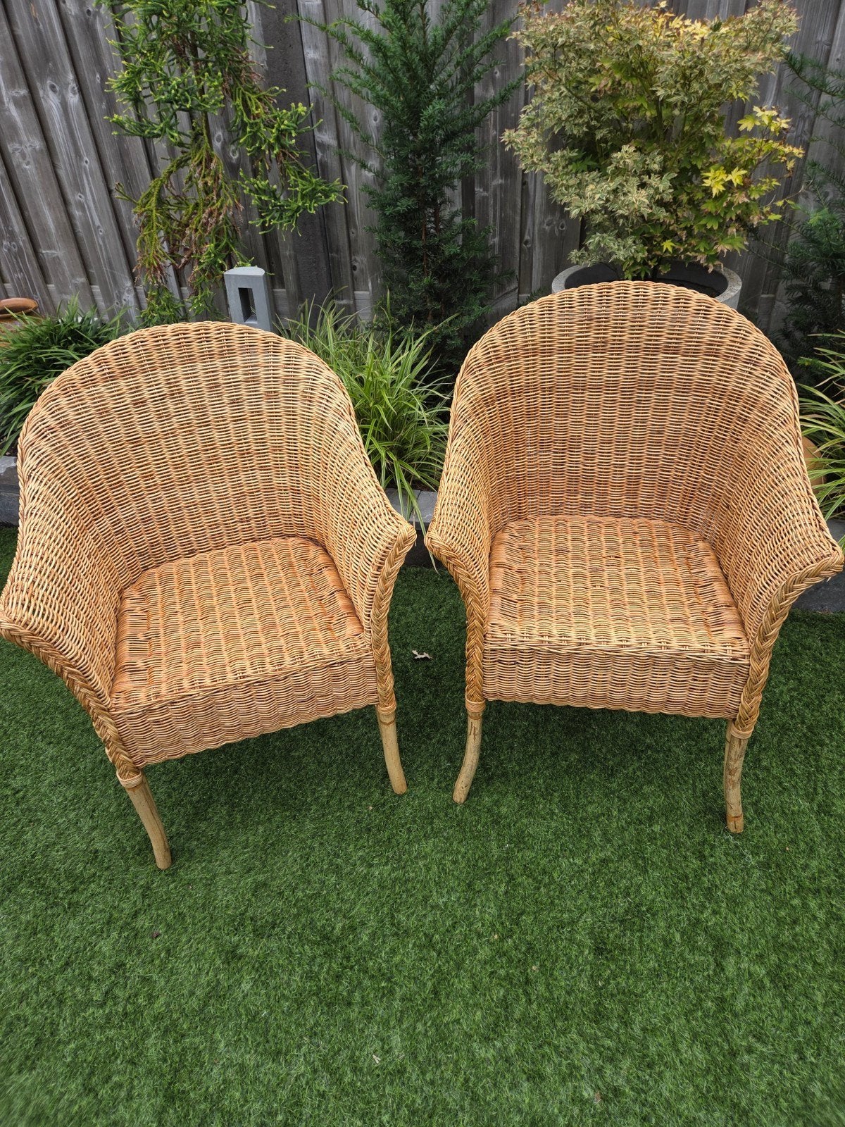 2 rieten stoelen, Ophalen, Gebruikt, Rotan