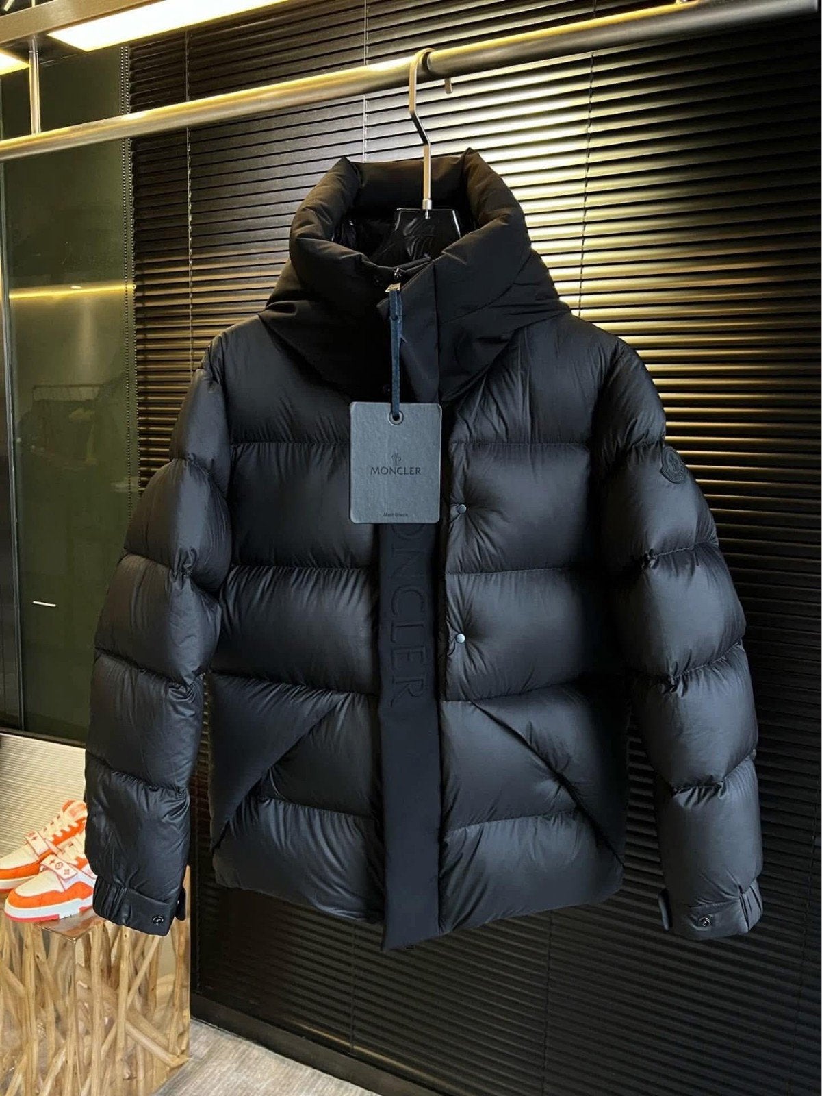Moncler Puffer Jas madeira, Ophalen, Moncler, Maat 48/50 (M), Zwart