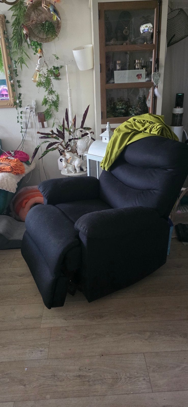 Relaxfauteuil zwart met massage & verwarming - ZGAN!, Ophalen, 75 tot 100 cm, Zo goed als nieuw, 75 tot 100 cm
