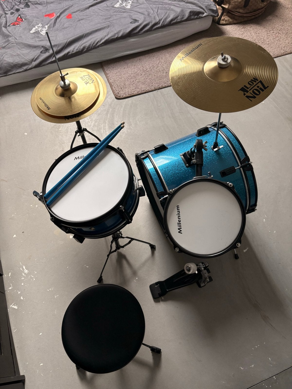 Millenium Youngster Drumstel Azure - Compleet voor beginners, Ophalen, Gebruikt, Overige merken