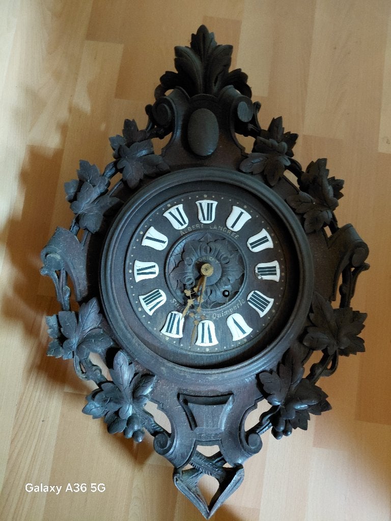 Antieke Albert Moser wandklok - Uniek uurwerk, Ophalen of Verzenden