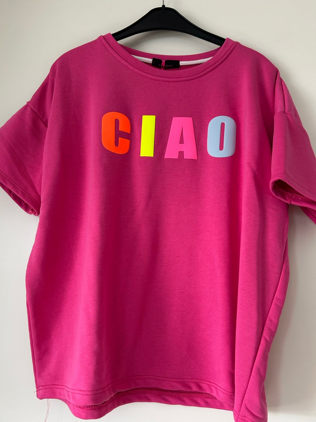 Savini Italy Roze Ciao Sweater Maat M, Kleding | Dames, T-shirts, Nieuw, Maat 38/40 (M), Roze, Korte mouw, Ophalen of Verzenden