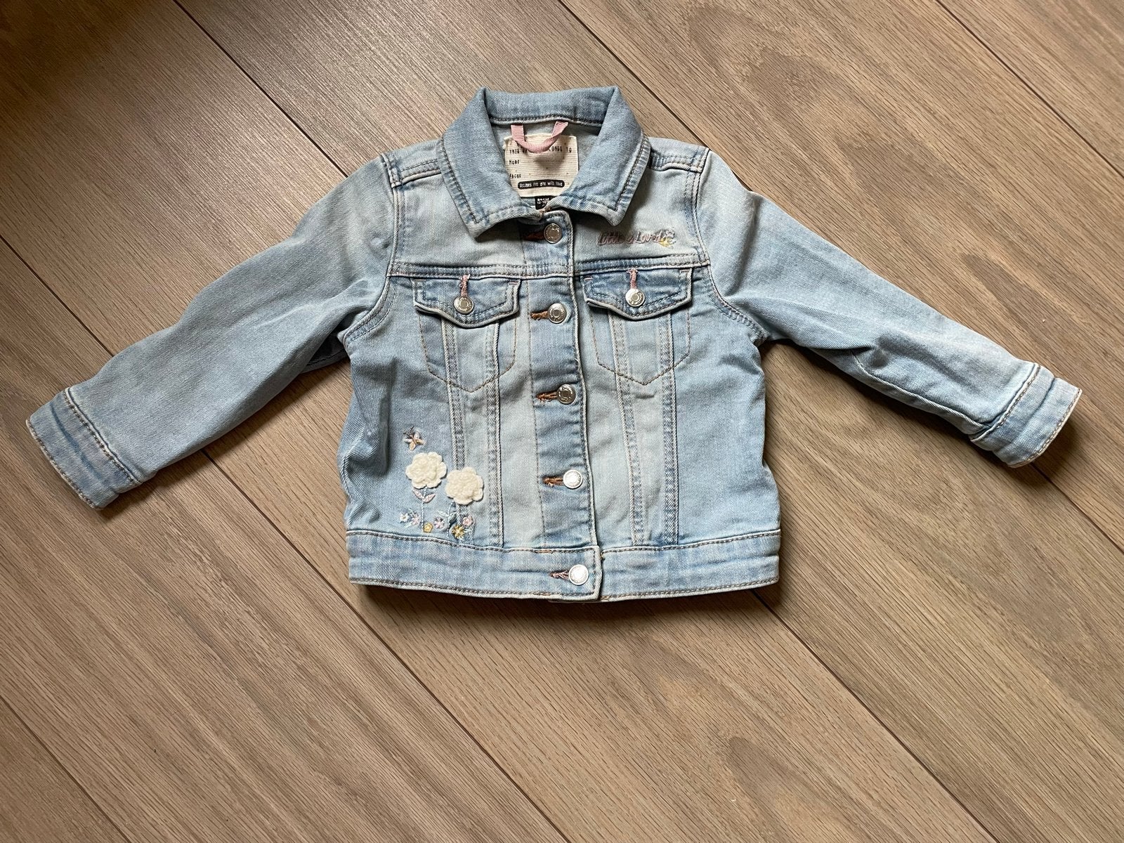 Spijkerjasje lichtblauw voor meisjes Maat 86, Kinderen en Baby's, Babykleding | Maat 86, Verzenden, Zo goed als nieuw, Meisje