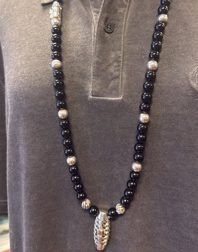 BUDDHA TO BUDDHA KETTING 188 SPIRIT BEAD ONYX ZWART € 749,00, Ophalen of Verzenden, Nieuw, Zwart, Zilver