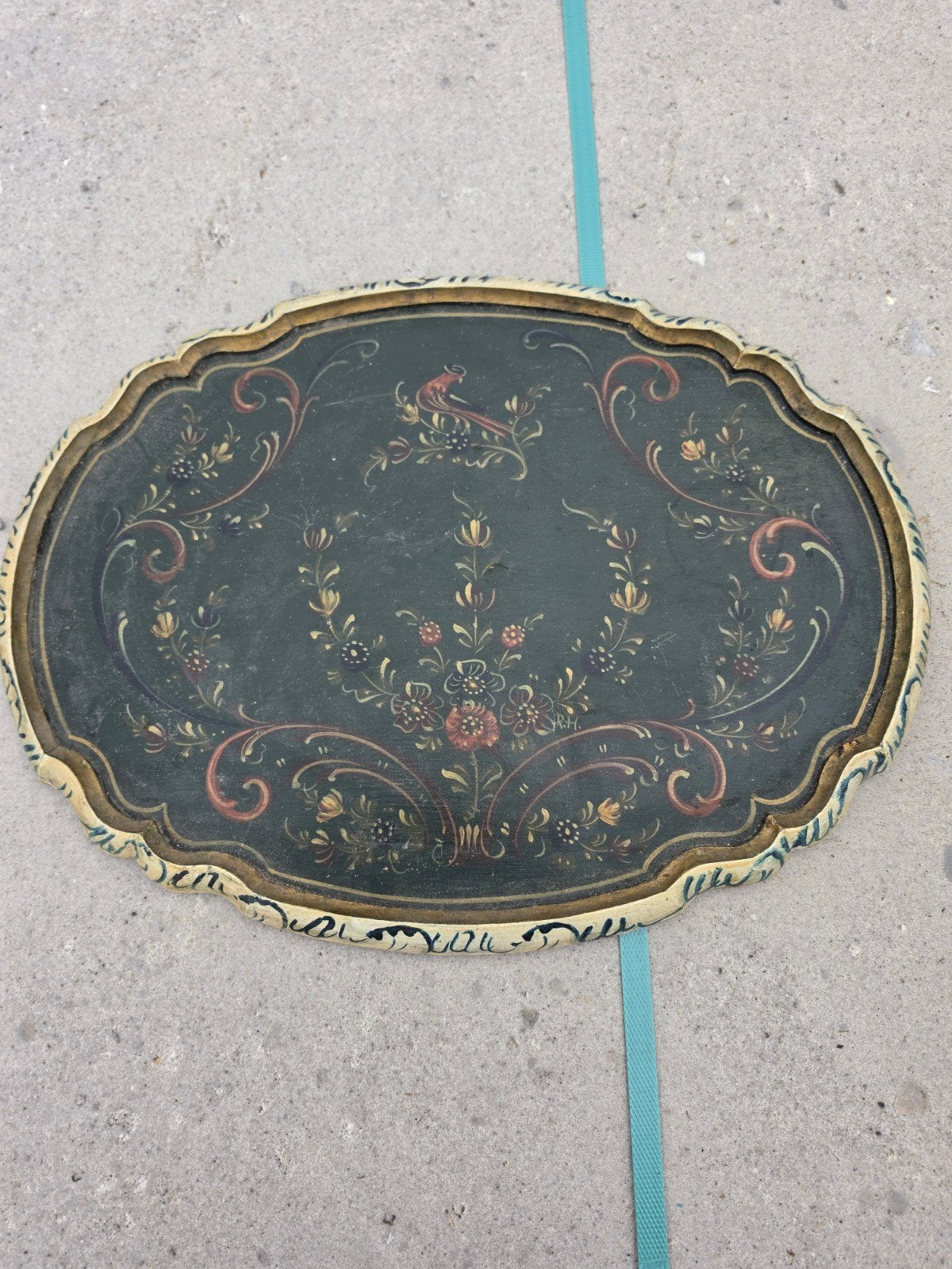 Decoratief dienblad 40x30 cm met bloemen en vogel, Huis en Inrichting, Ophalen of Verzenden