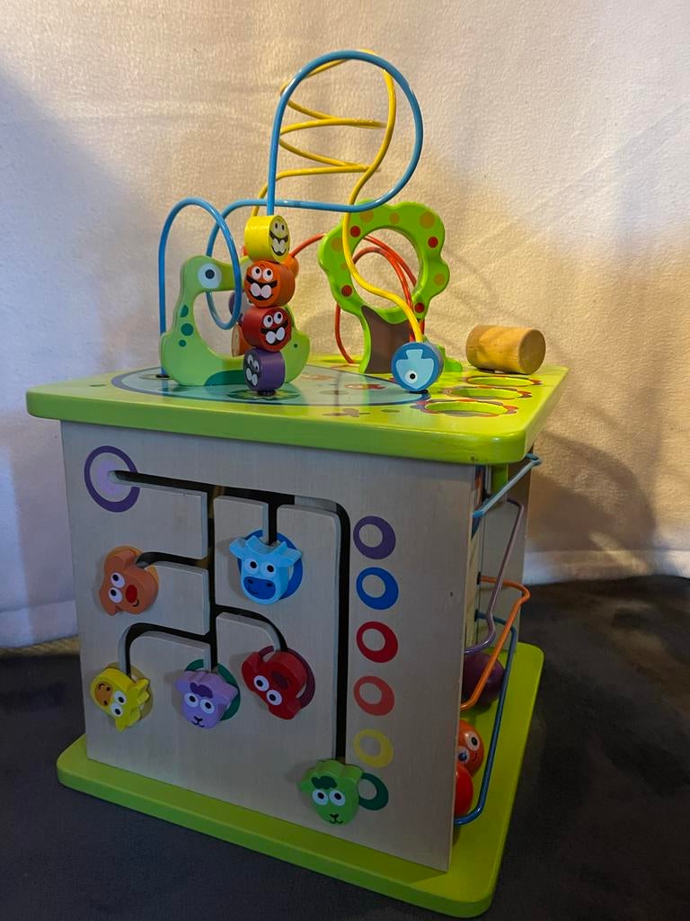 Hape Kleine Diertjes Speelkubus - Activiteitenkubus, Ophalen of Verzenden, Zo goed als nieuw, Overige typen
