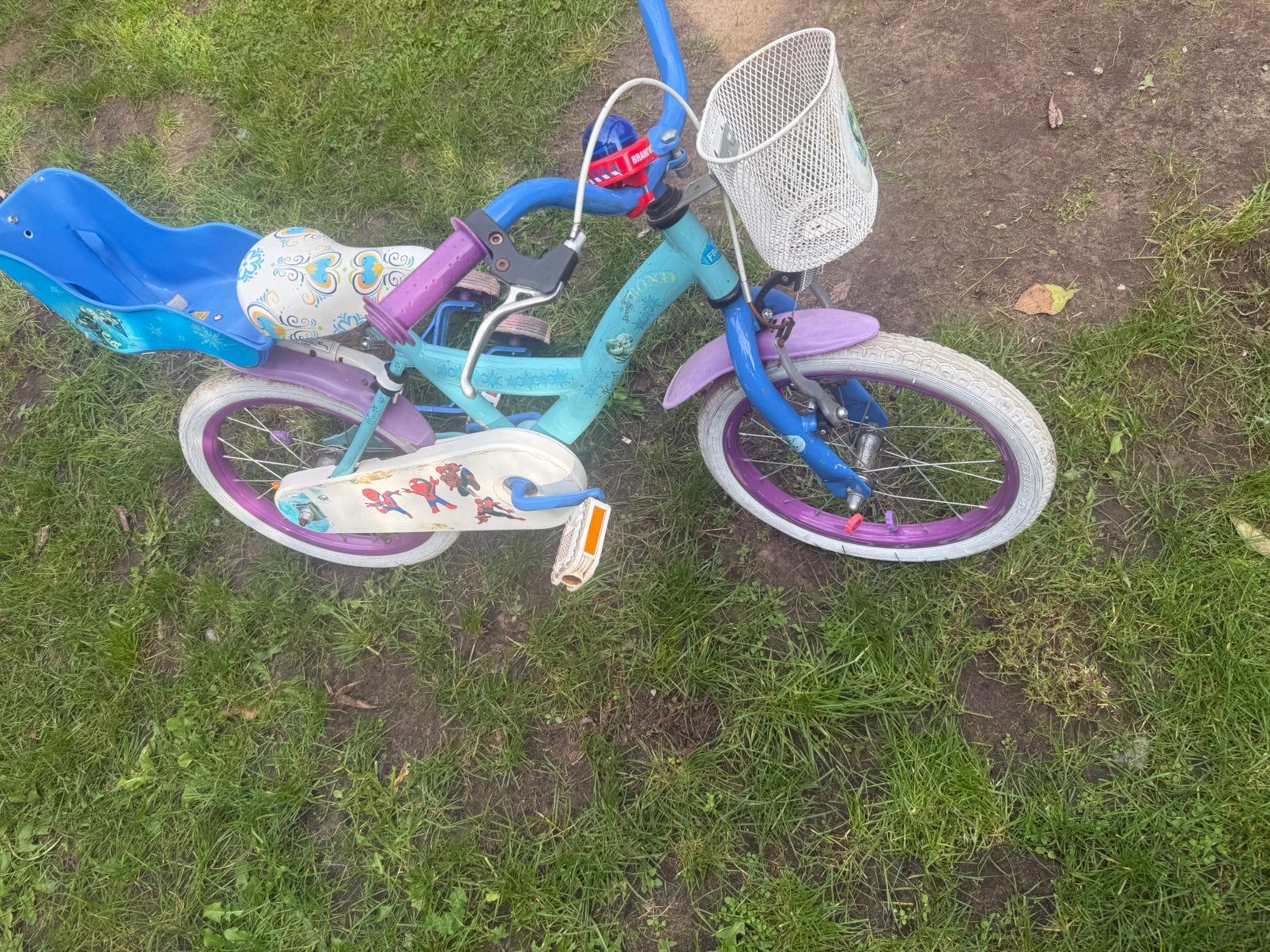 Frozen kinderfiets 16 inch, Fietsen en Brommers, Ophalen, Terugtraprem, Zijwieltjes, 16 tot 20 inch
