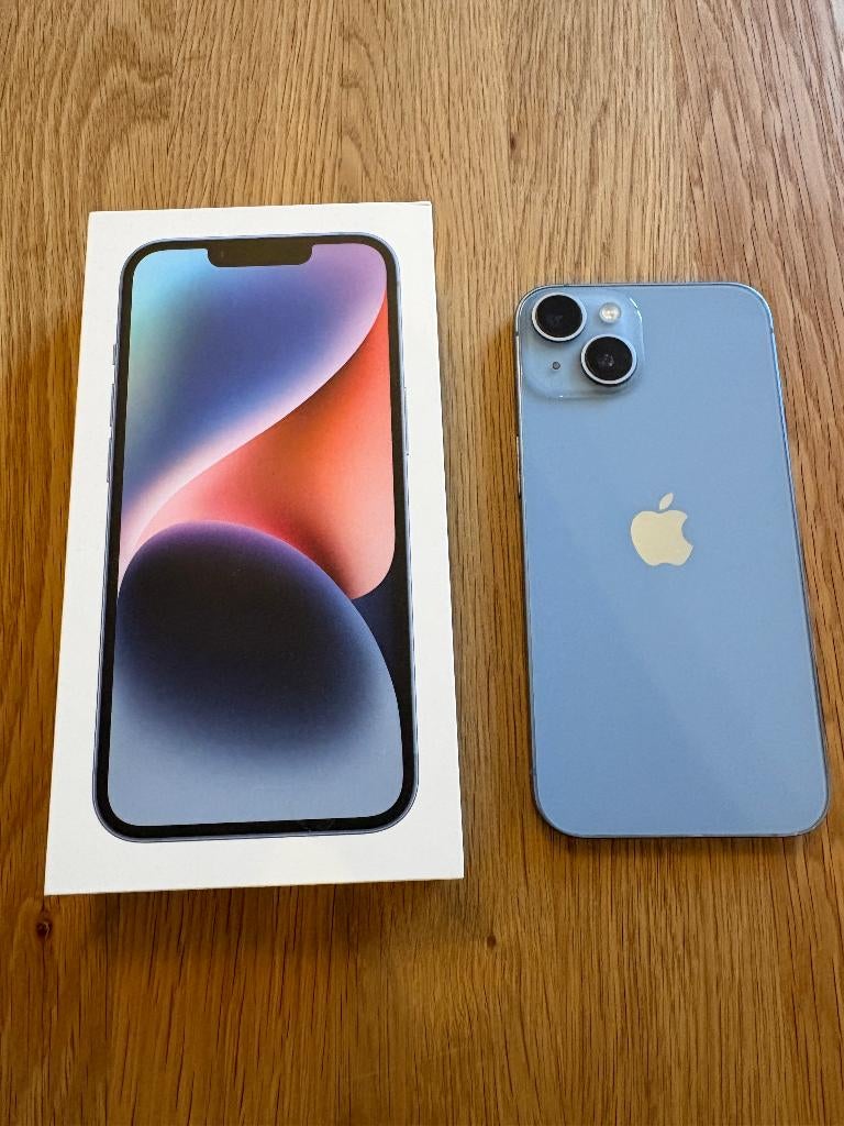 iPhone 14 128GB Blue - 87% batterij - incl 2x case, Blauw, Ophalen of Verzenden, 87 %, Zonder simlock