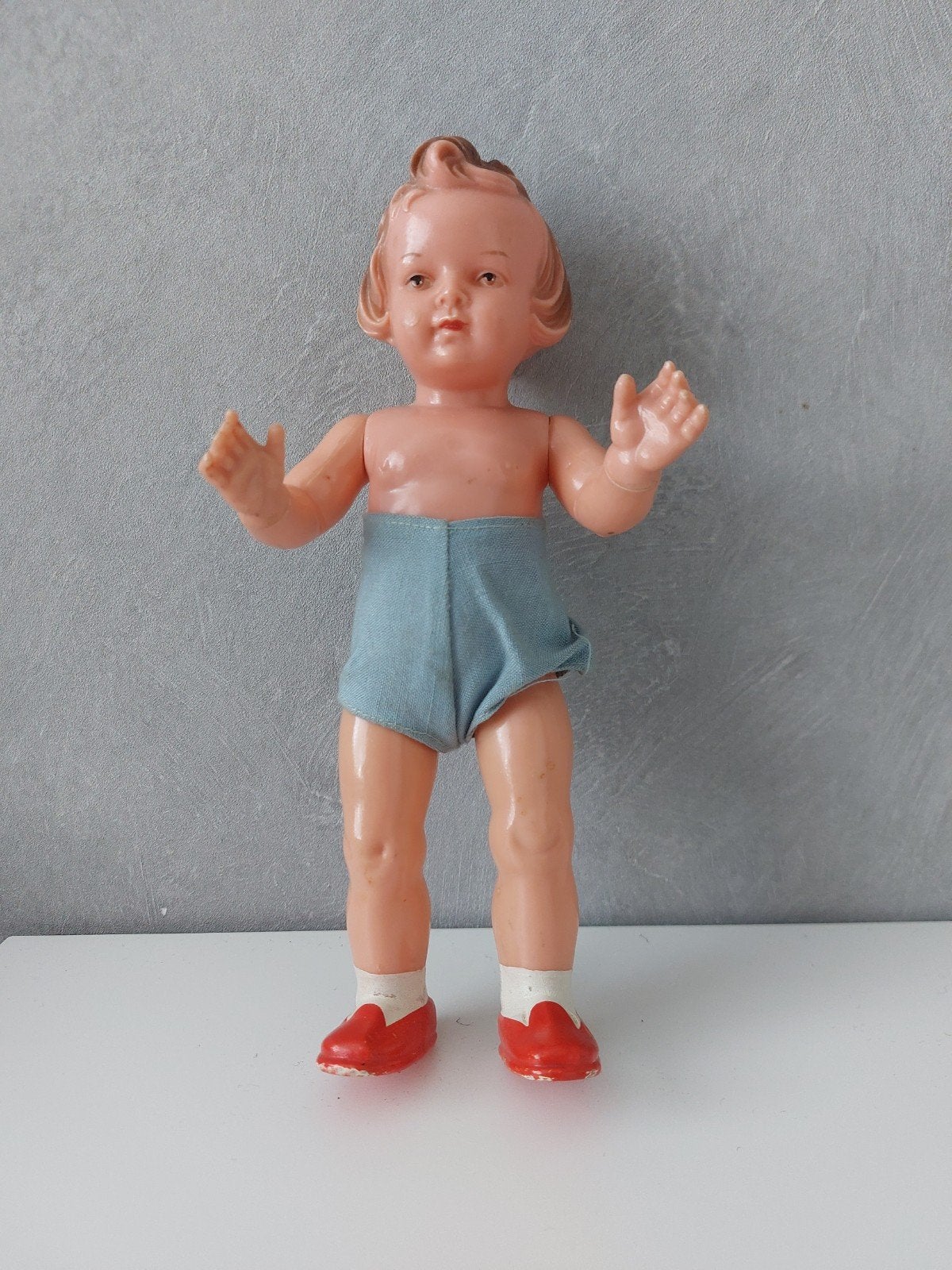 Oude kleine pop, ca. 21 cm, Ophalen of Verzenden, Gebruikt, Overige typen