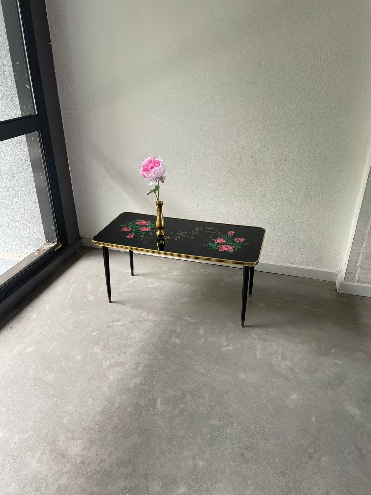 Leuke franse tafel rozen jaren 50 vintage, Ophalen, 50 tot 100 cm, ., 2de hands