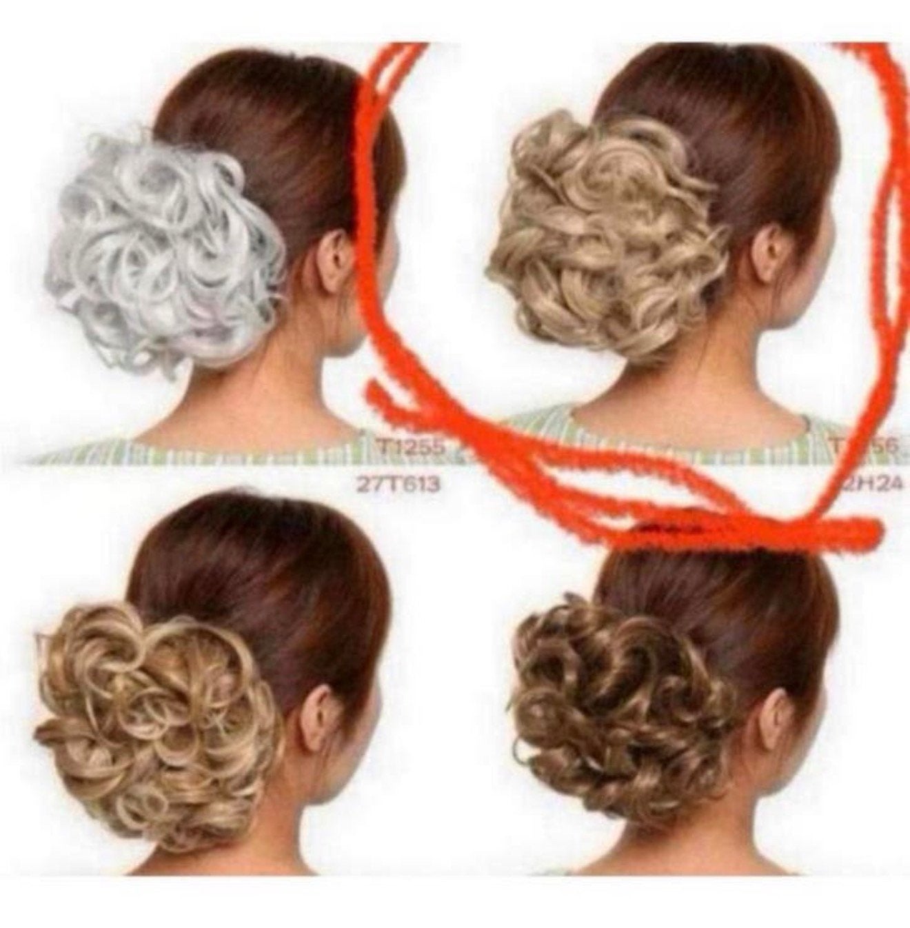 Chignon haar stuk Blonde Grote Dikke Krullen Scrunchie Blond, Nieuw, Ophalen of Verzenden, H, H