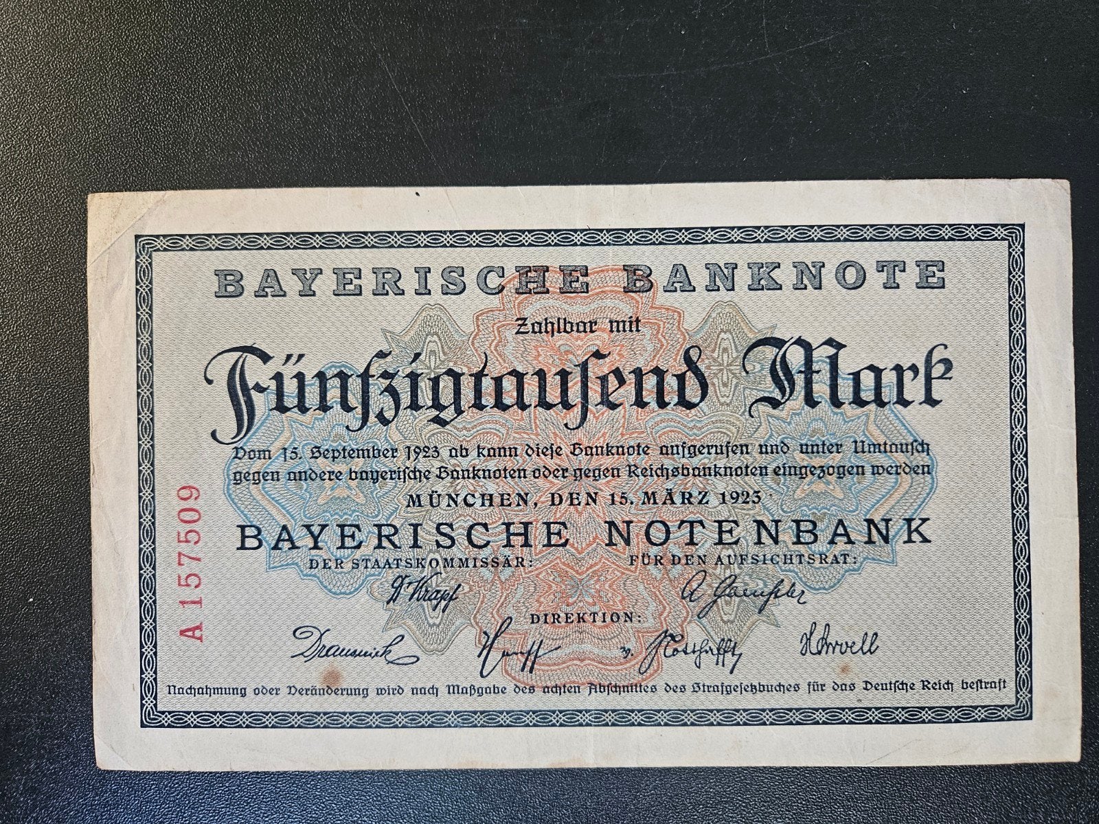 Duitse Staten Beieren München pick S927 1923, Ophalen of Verzenden, Duitsland, Los biljet