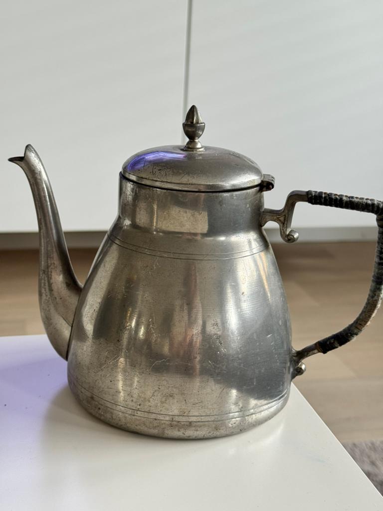 Tinnen theepotje, Antiek en Kunst, Antiek | Tin, Ophalen