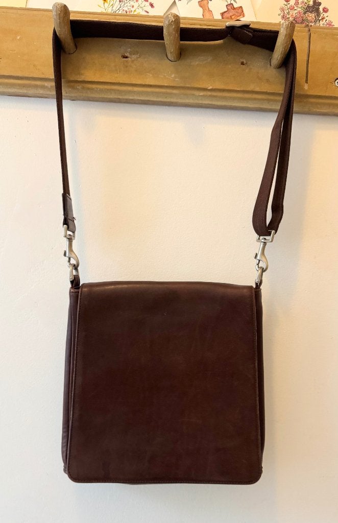 Coach bruine leren tas 28 x 28, Ophalen of Verzenden, Bruin, Schoudertasje