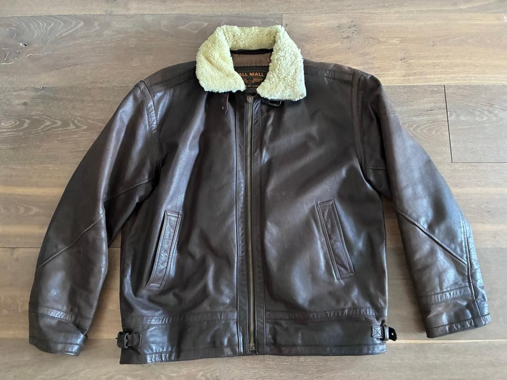 Pall Mall bruinleren Pilotenjack XL, Ophalen of Verzenden, Zo goed als nieuw, Maat 56/58 (XL), Bruin