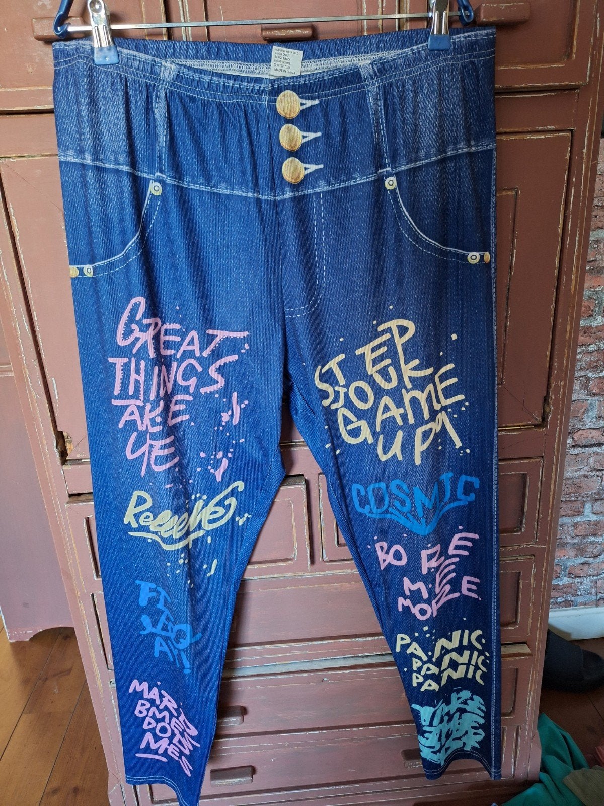 Legging broek xxl xxxl, Blauw, Maat 46/48 (XL) of groter, Ophalen of Verzenden, Zo goed als nieuw