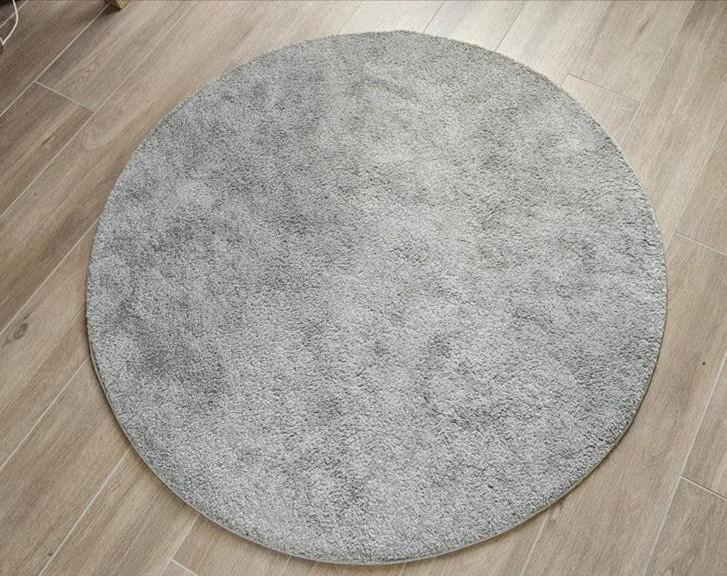 Ikea vloerkleed licht grijs 130cm, Ophalen, Rond, Zo goed als nieuw, Grijs