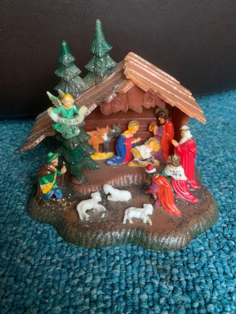 Vintage Kleine Kerststalletjes plastic - hong kong, Diversen, Kerst, Ophalen of Verzenden, Gebruikt