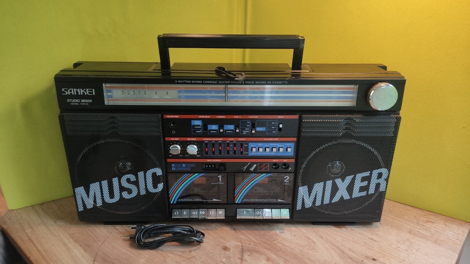 Sankei Studio Mixer TCR-95 Boombox - Vintage Radio Cassette, Ophalen of Verzenden, Gebruikt, Radio