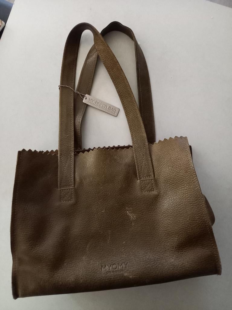 Groene Myomy Paper Bag / Paperbag, Ophalen of Verzenden, Gebruikt, Groen, Handtas