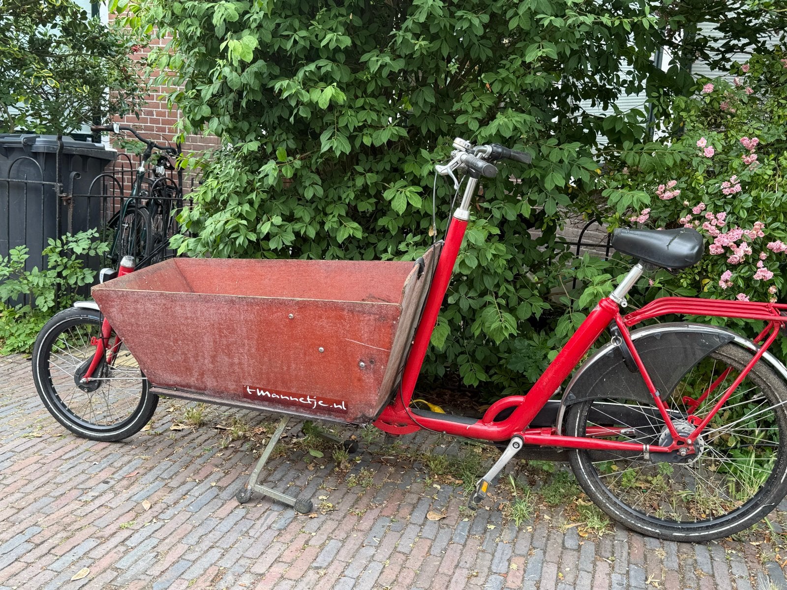 Robuuste Bakfiets 't Mannetje, Terugtraprem, Gebruikt, 2 kinderen, Ophalen