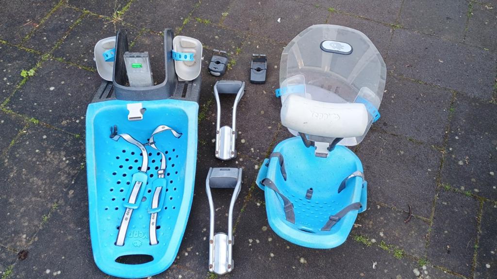 Yepp voor- en achterzitje met windscherm en slaaprol, Fietsen en Brommers, Ophalen, Gebruikt
