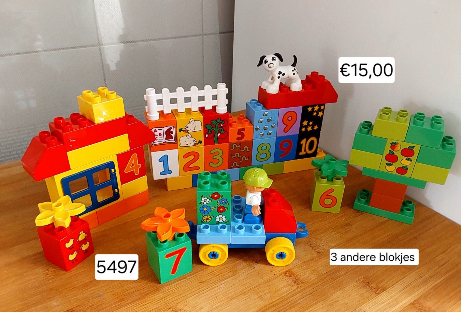 LEGO Duplo set met huis, vrachtwagen en cijferblokken, Kinderen en Baby's, Speelgoed | Duplo en Lego, Ophalen of Verzenden, Gebruikt