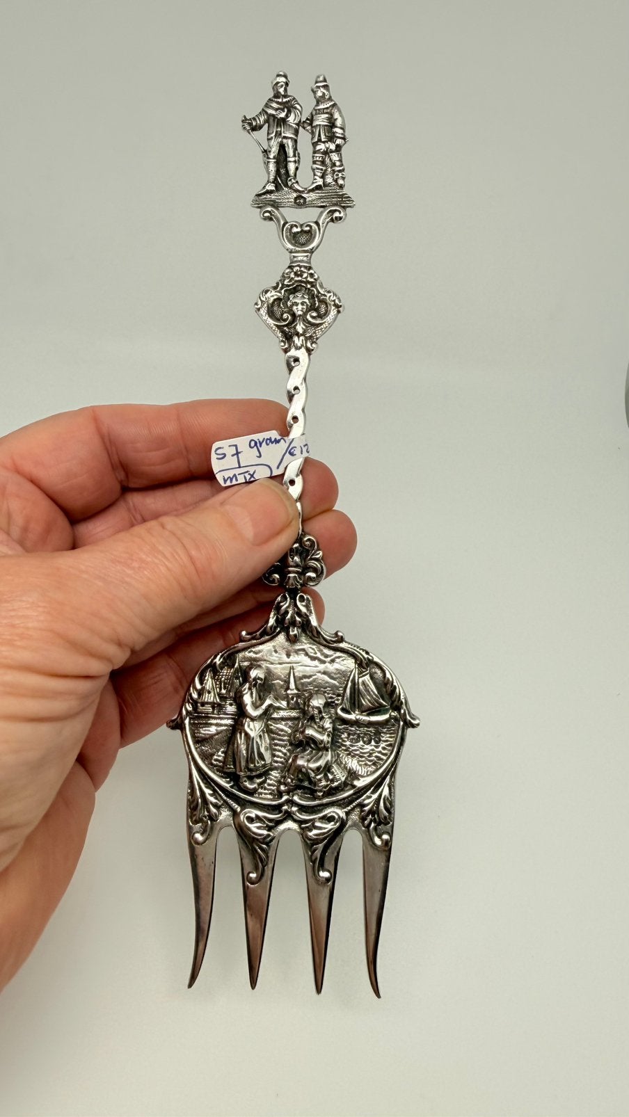 Hollands zilveren broodvork uit 1948! Lengte: 20,5 cm., Verzenden, Zilver