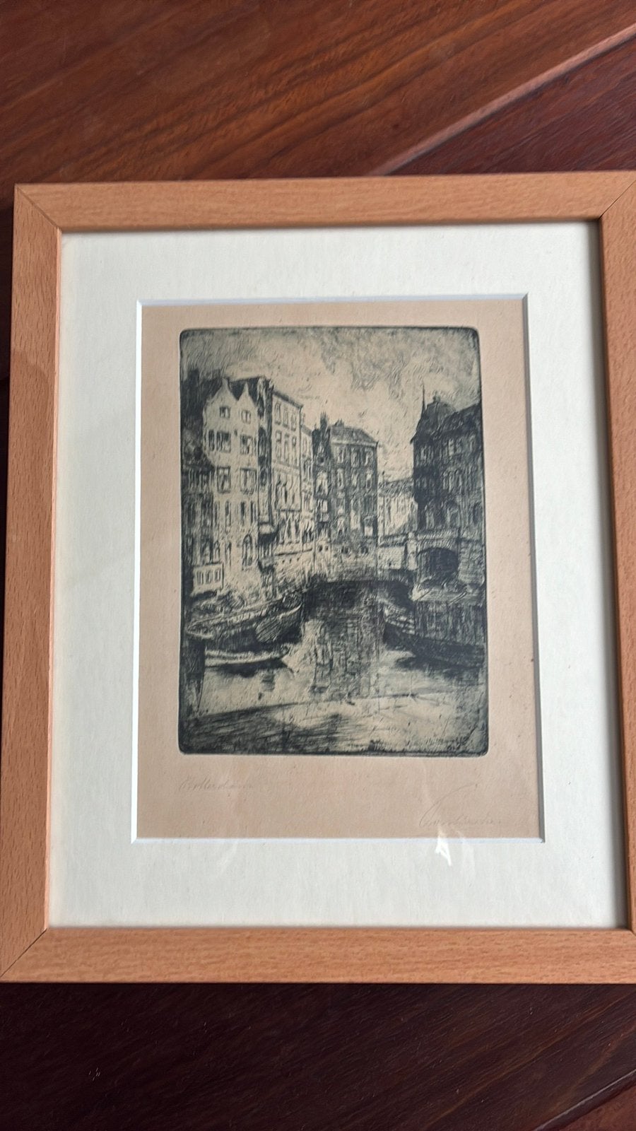 Oud Rotterdam Marie Louise Poschacher, Antiek en Kunst, Kunst | Etsen en Gravures, Ophalen of Verzenden, Stadsgezicht, Ets
