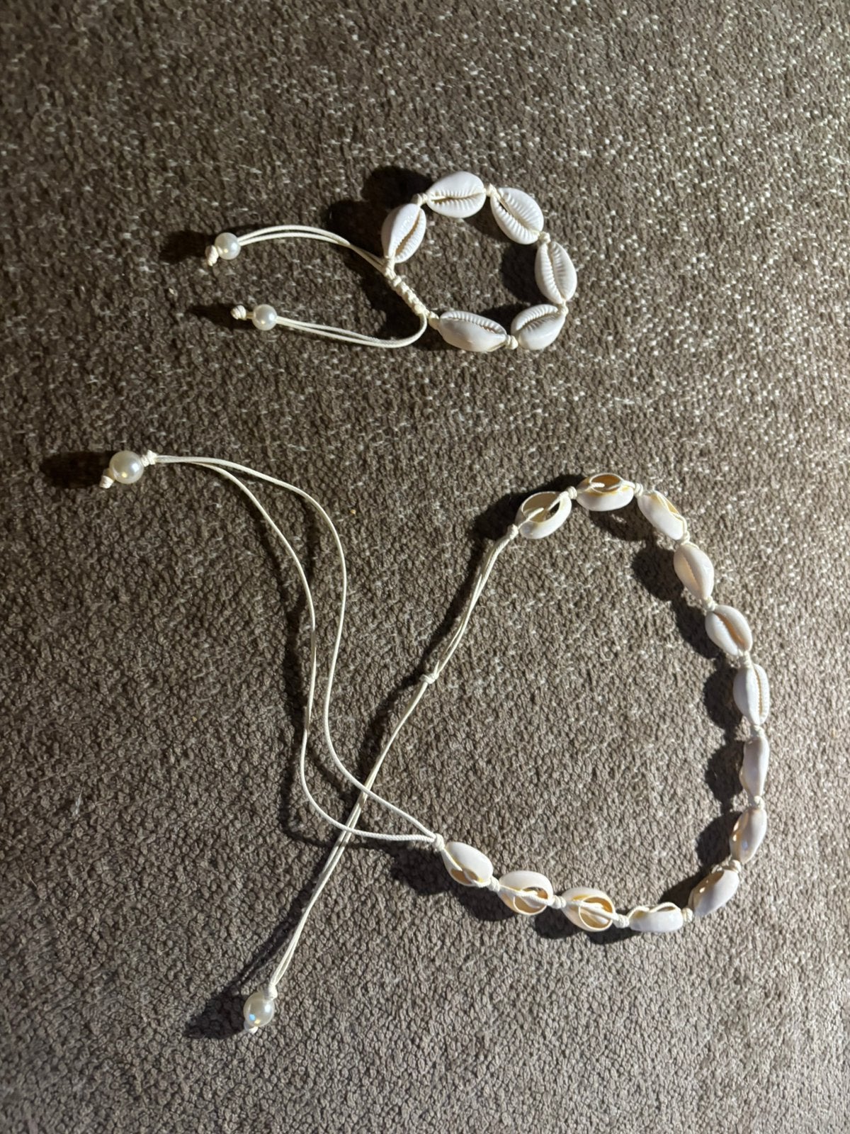 Een scheppen armband en een ketting, Sieraden, Tassen en Uiterlijk, Kettingen, Ophalen, Overige materialen, Verstelbaar, Wit
