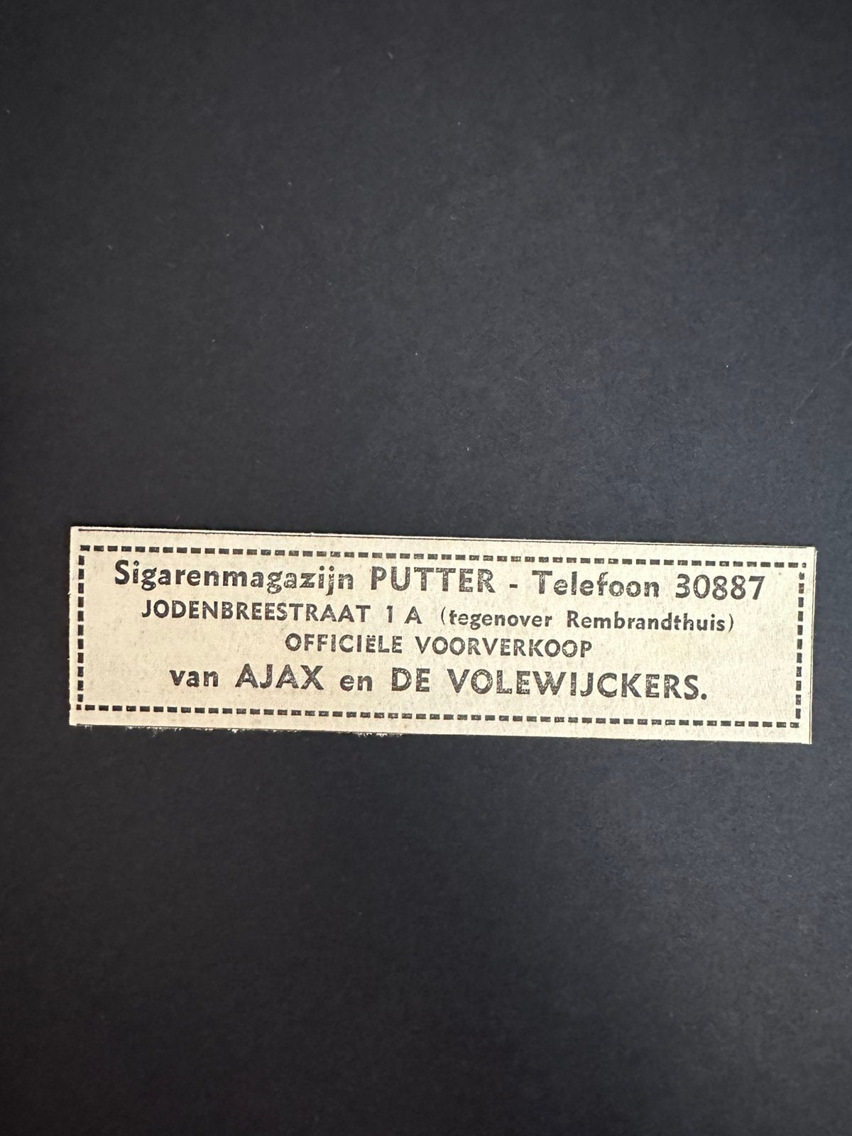 Voetbal reklame Ajax De Volewijckers april 1961, Ophalen of Verzenden, 1960 tot 1980, Tijdschrift